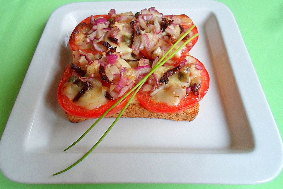 Herzhaft überbackener Toast