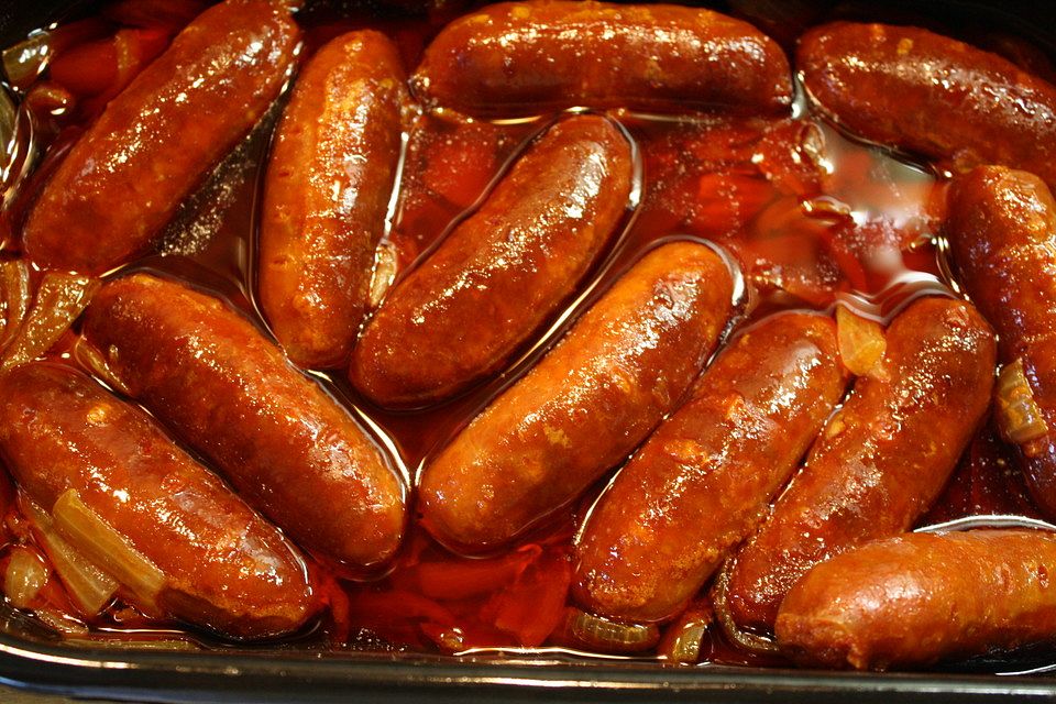 Chorizo auf Zwiebeln