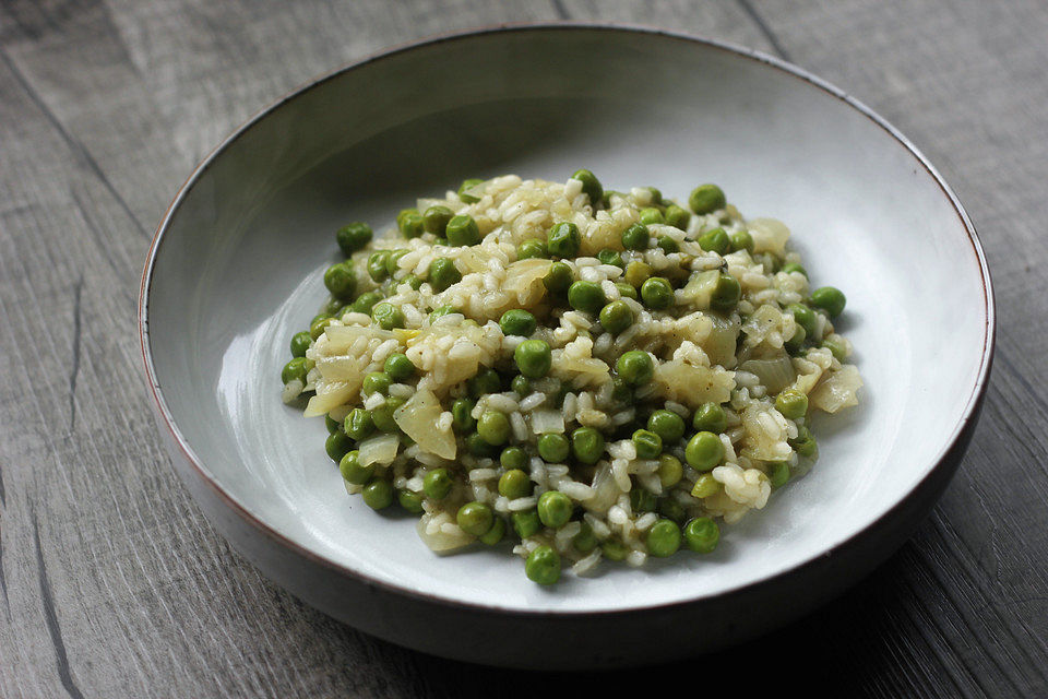 Risotto mit frischen Erbsen