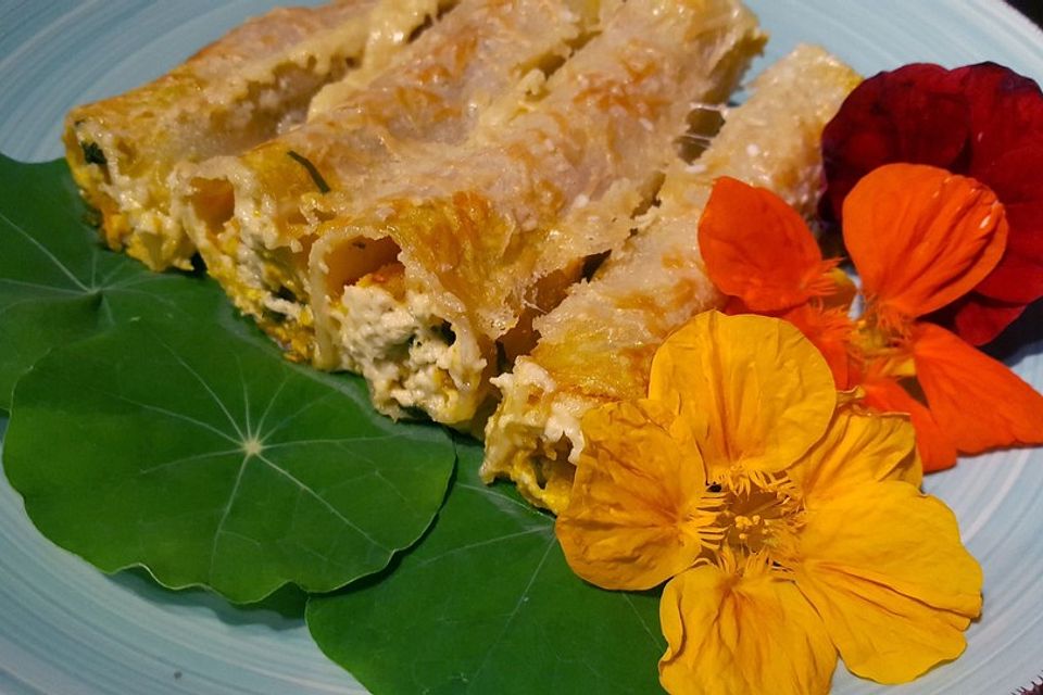 Kürbis-Kapuzinerkresse-Cannelloni