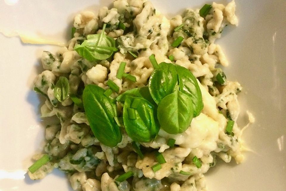 Vegane Spinatspätzle