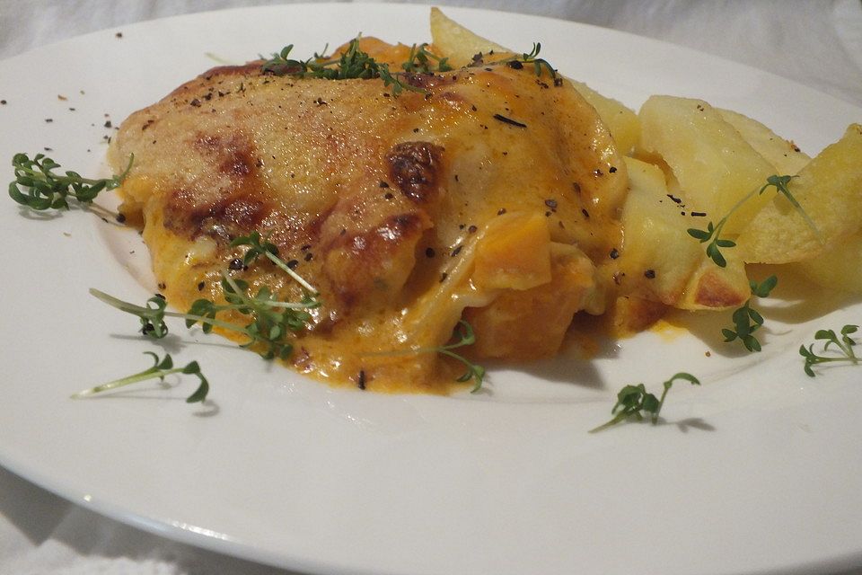 Kürbis-Fisch-Lasagne