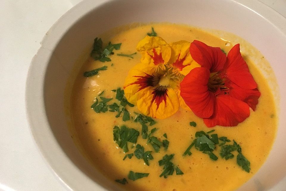 Kürbis-Paprika-Curry-Suppe