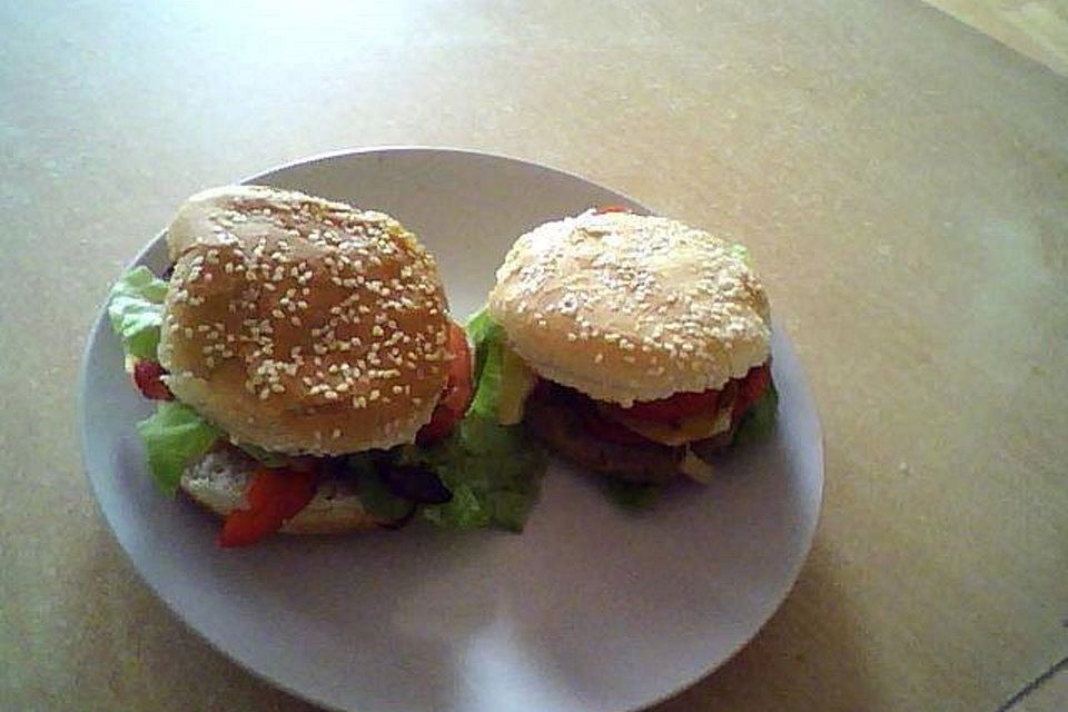 Hamburger mit Quarkfrikadellen