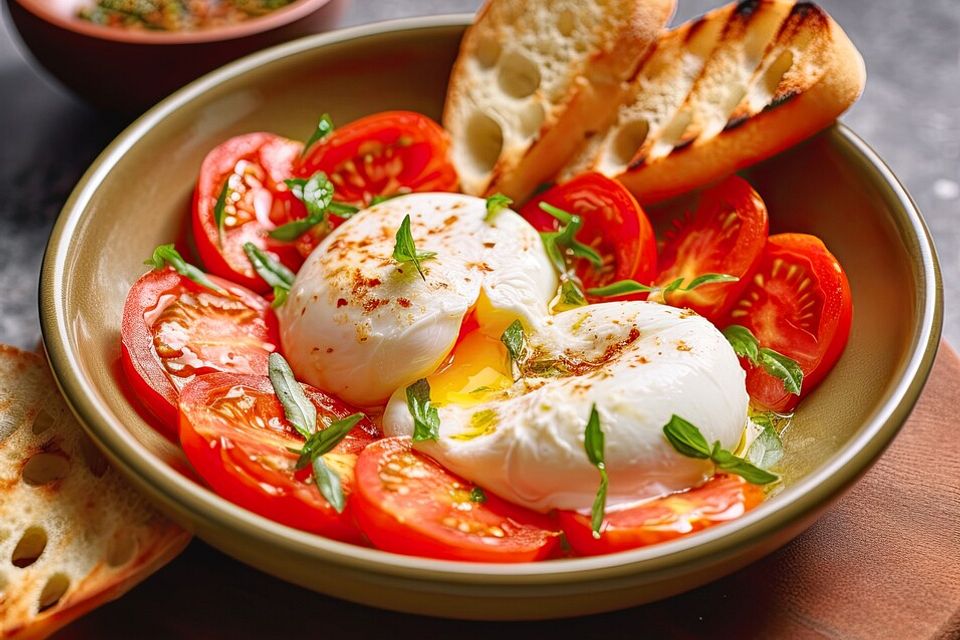 Burrata auf Tomatencarpaccio