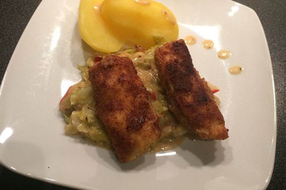 Fischfilets mit würzigem Spitzkohl