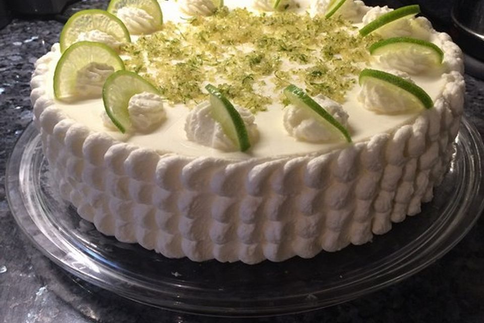 Limetten-Joghurt-Torte