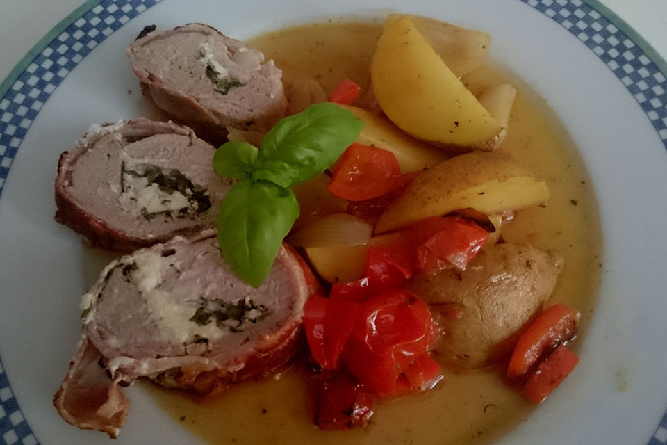 Schweinefilet mit Schafskäse