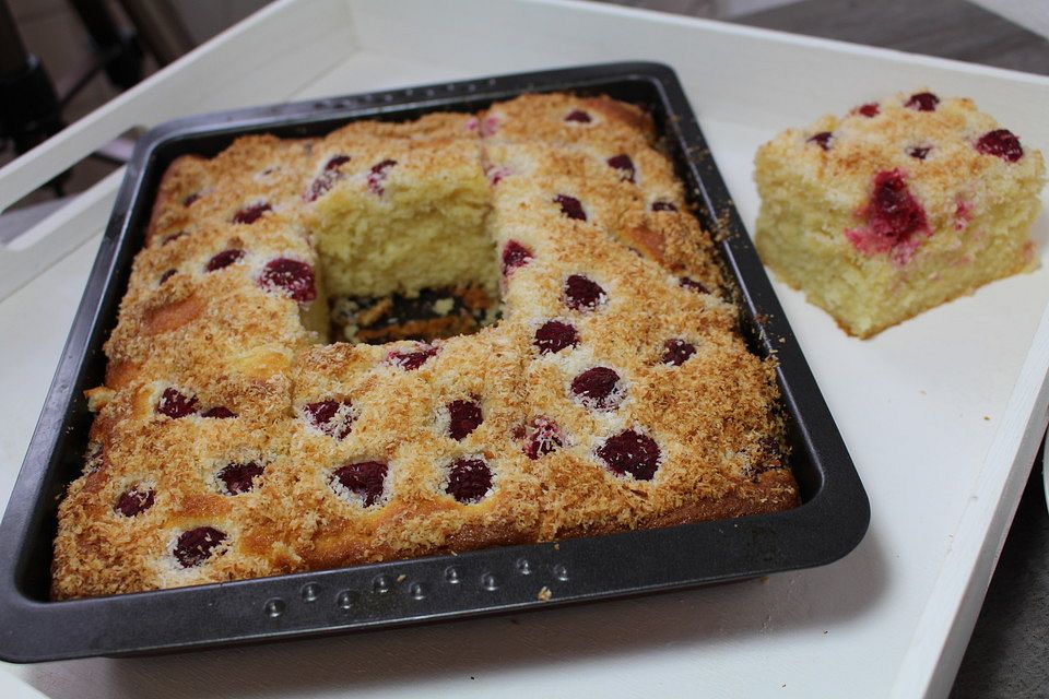 Himbeer-Kokos-Kuchen