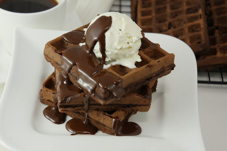 Brownie-Schokoladen-Waffeln