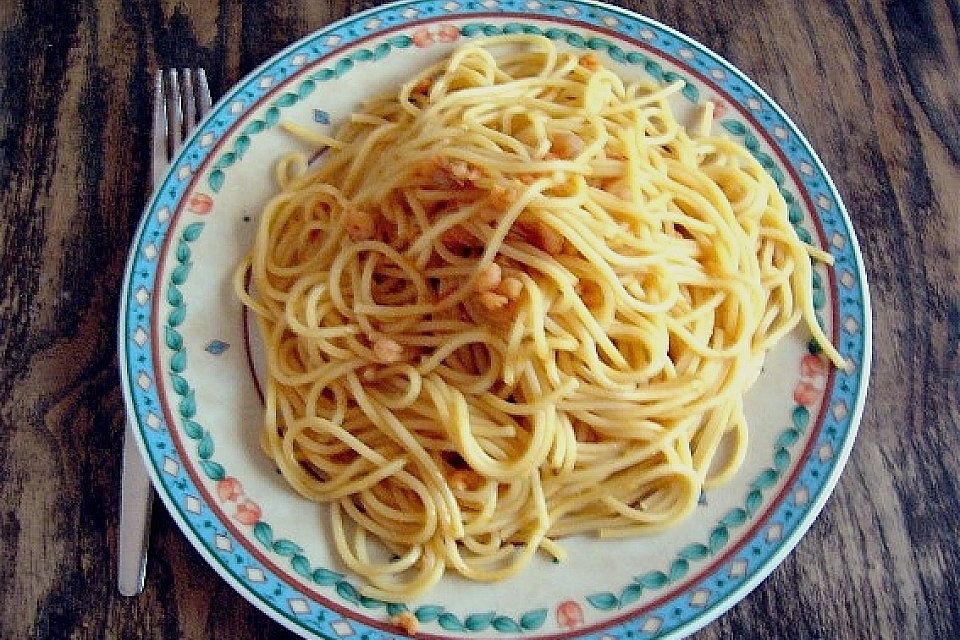 Spaghetti mit scharfen Shrimps