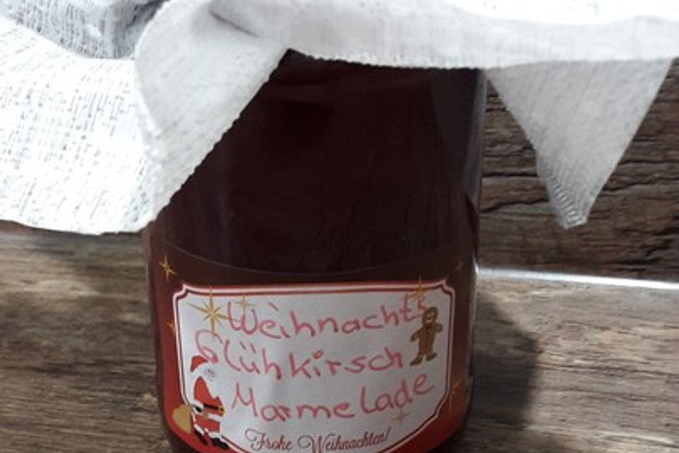 Weihnachtliche Glühkirschmarmelade