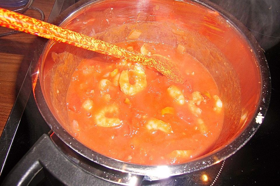 Tomaten - Knoblauch - Garnelen Sauce