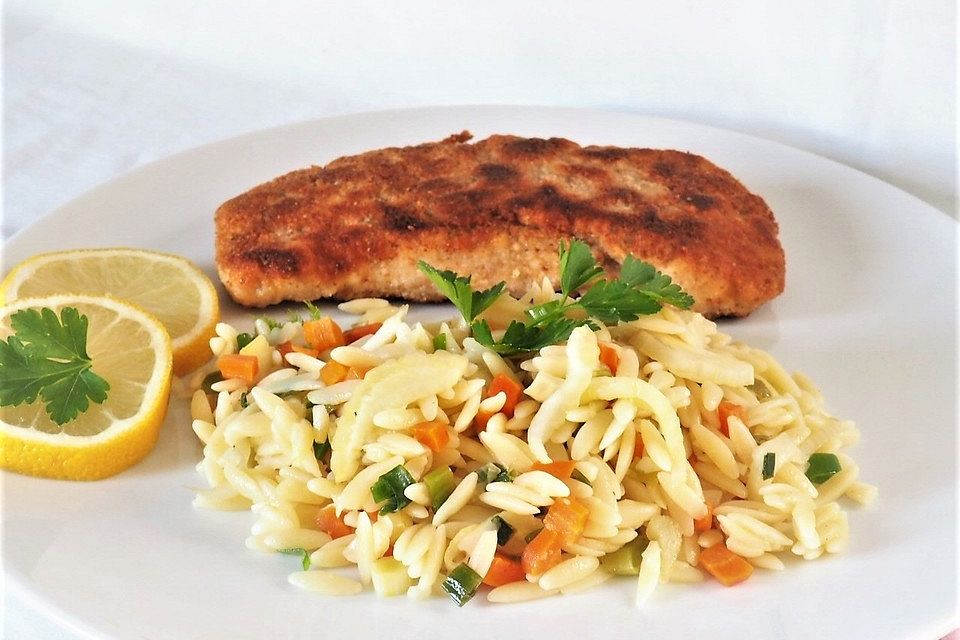 Fenchel mit griechischen Nudeln