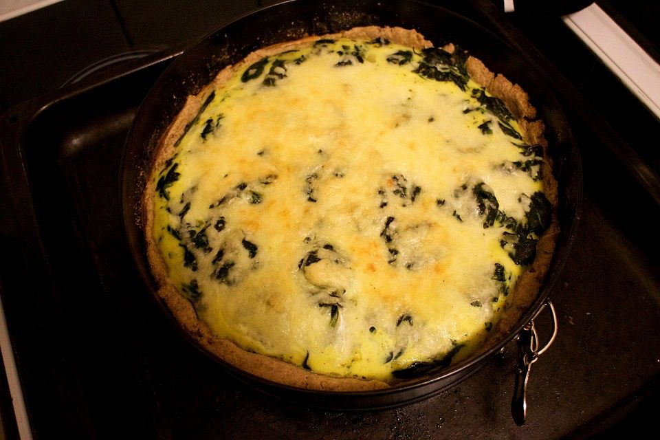 Spinat-Quiche mit Dinkelvollkornmehl