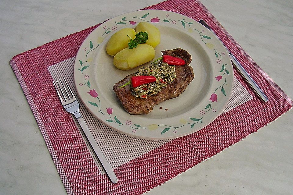 Rumpsteak mit Kräuterpaste