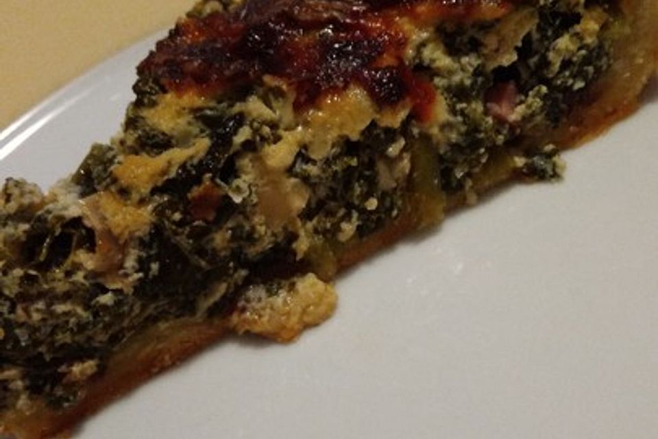 Grünkohlquiche mit Mettwurst