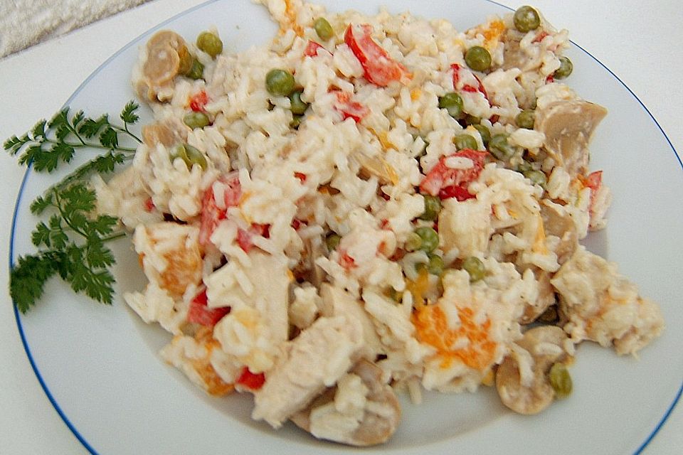 Reissalat mit Hähnchenbrust