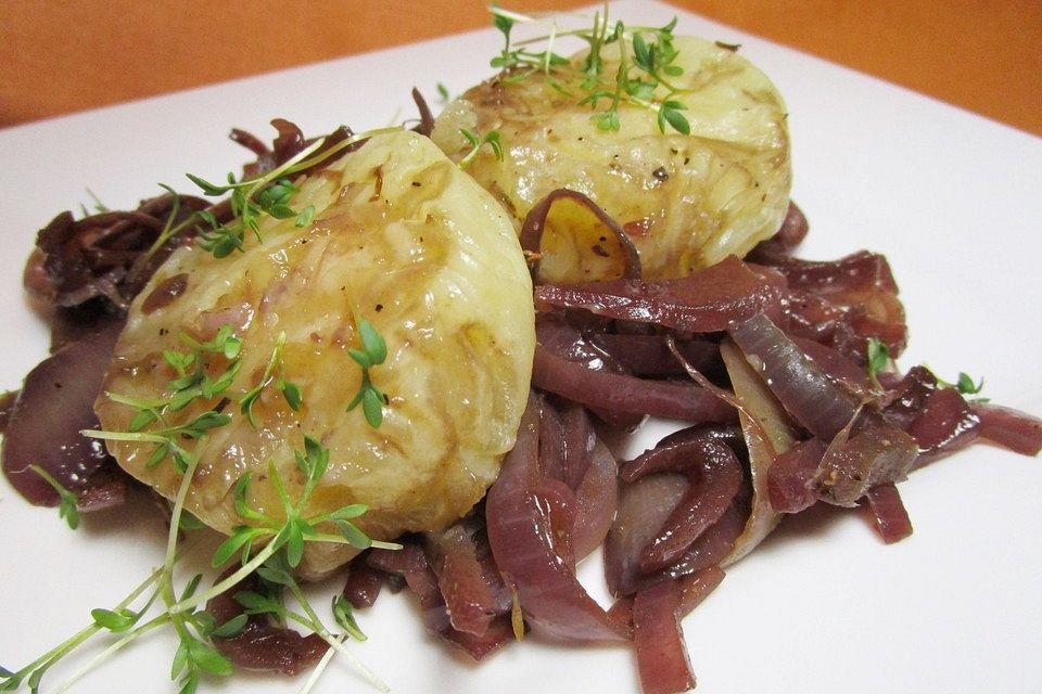 Handkäse mit Dornfelder-Zwiebeln