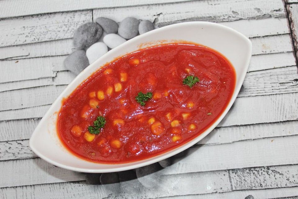 Mais-Tomaten-Suppe