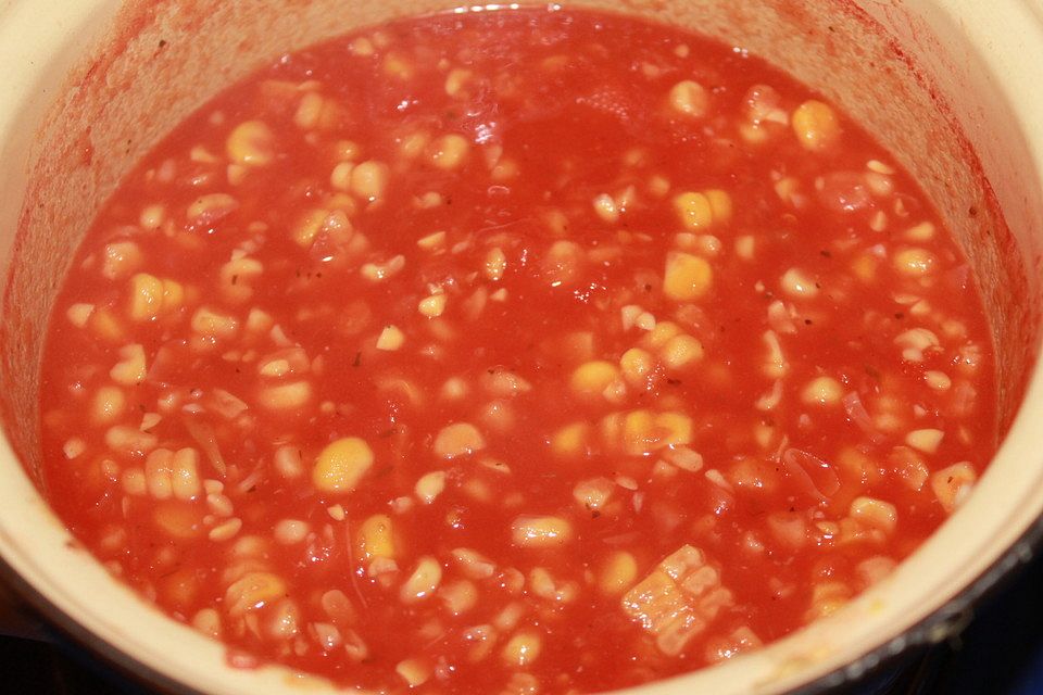 Mais-Tomaten-Suppe