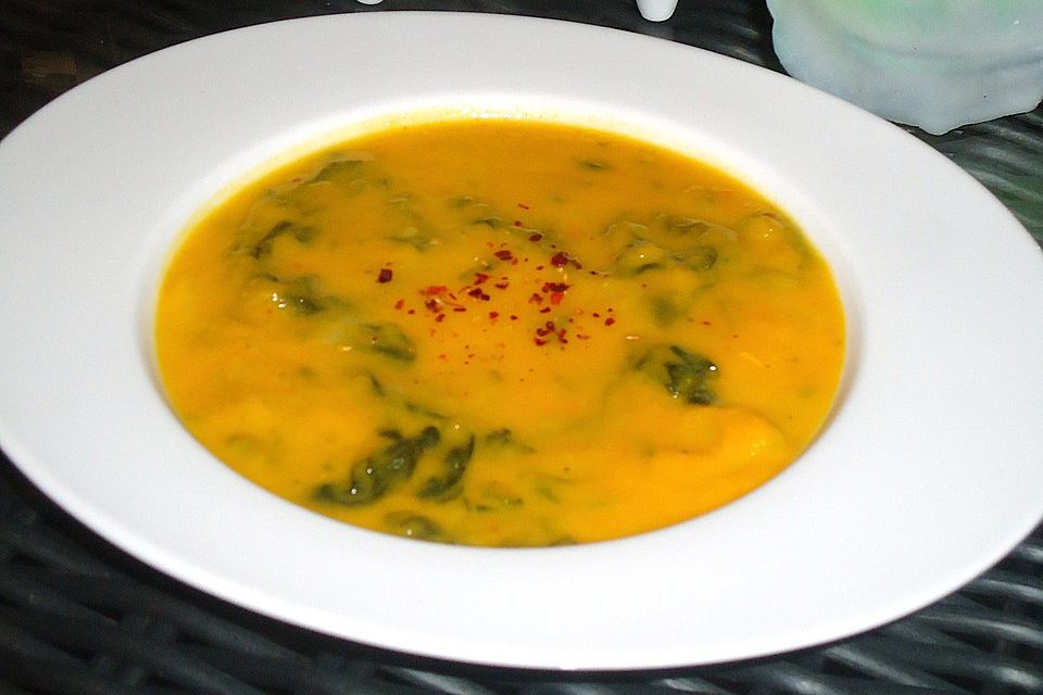 Kürbis - Spinat - Suppe