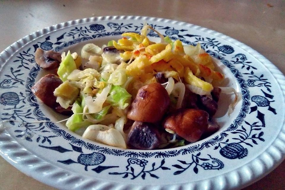 Champignon-Käse-Spätzle