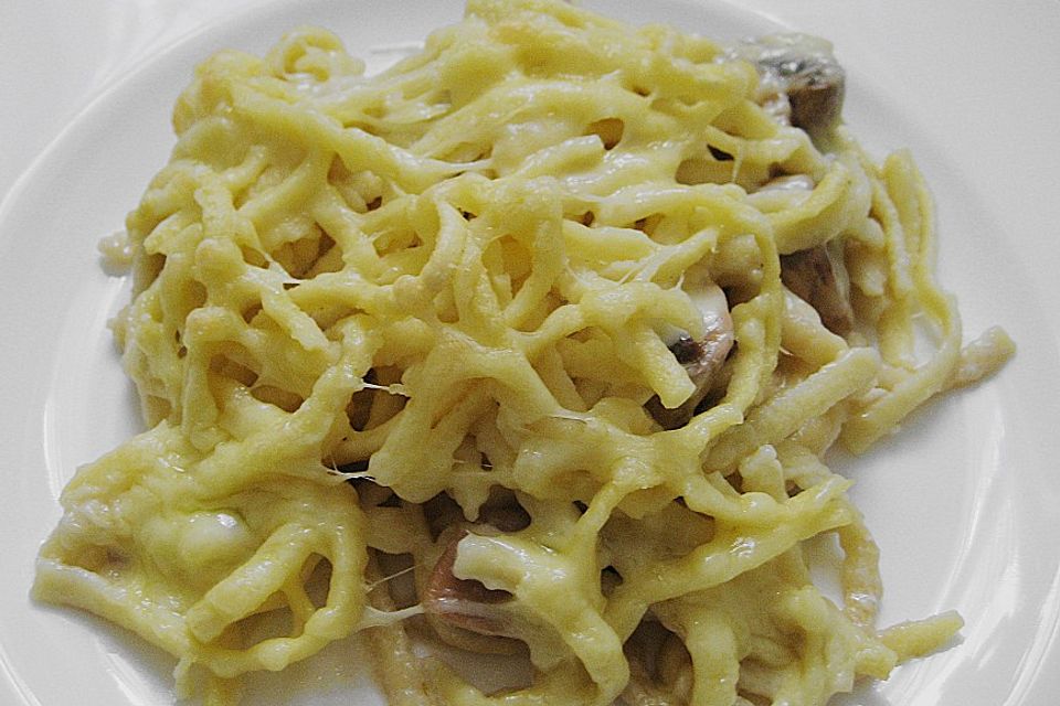 Champignon-Käse-Spätzle