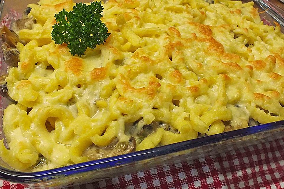 Champignon-Käse-Spätzle