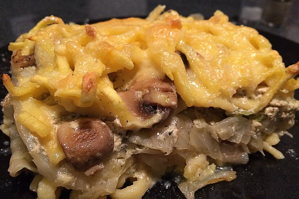 Champignon-Käse-Spätzle