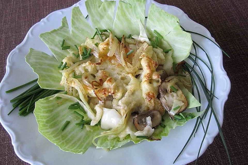 Champignon-Käse-Spätzle