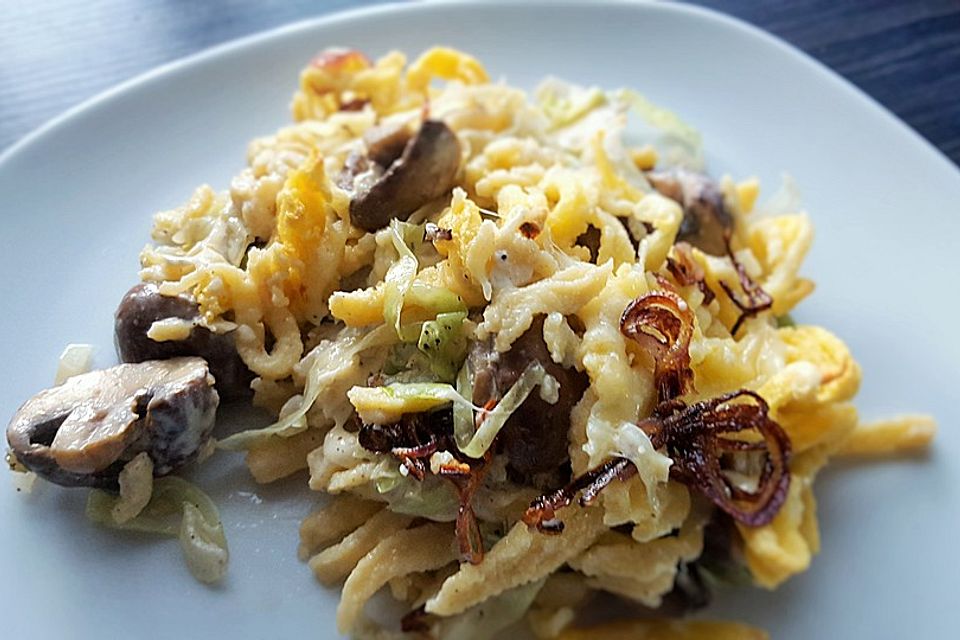 Champignon-Käse-Spätzle