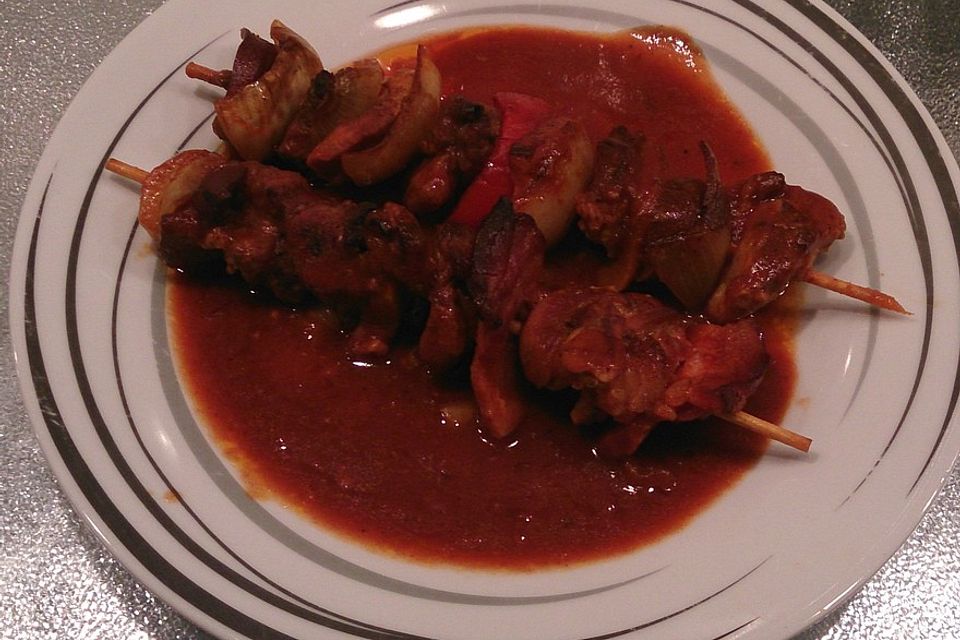 Schaschlik mit Kalbsniere