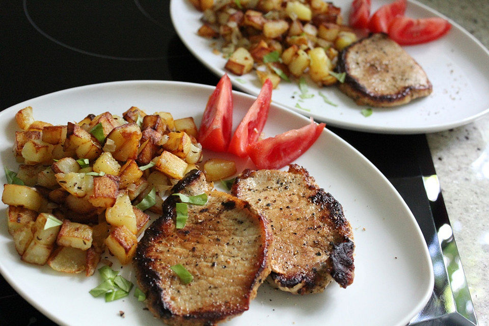 Schnelle Schweinerückensteaks