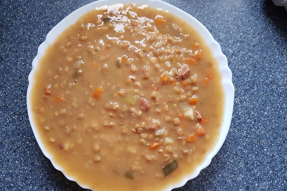 Linsensuppe mit Kasseler