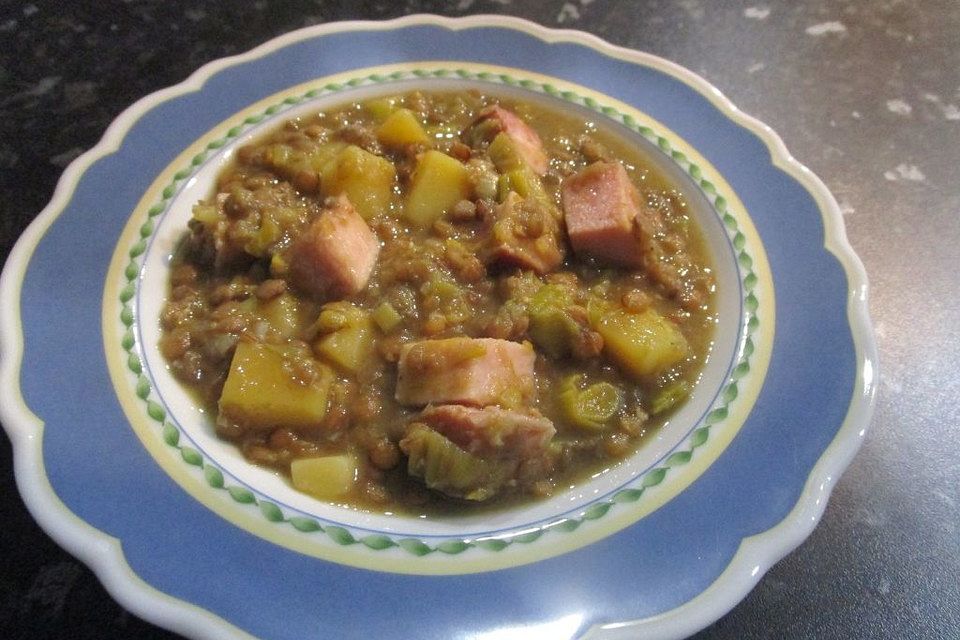 Linsensuppe mit Kasseler