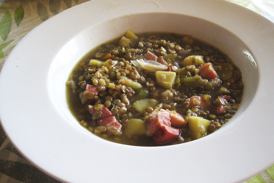 Linsensuppe mit Kasseler