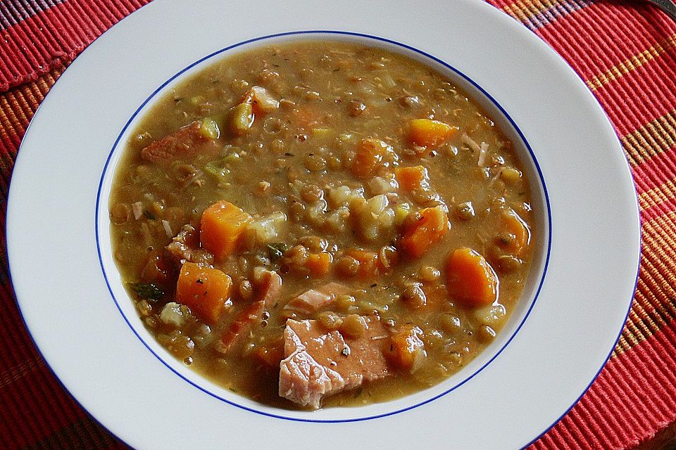 Linsensuppe mit Kasseler