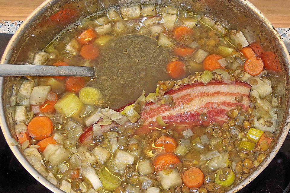 Linsensuppe mit Kasseler