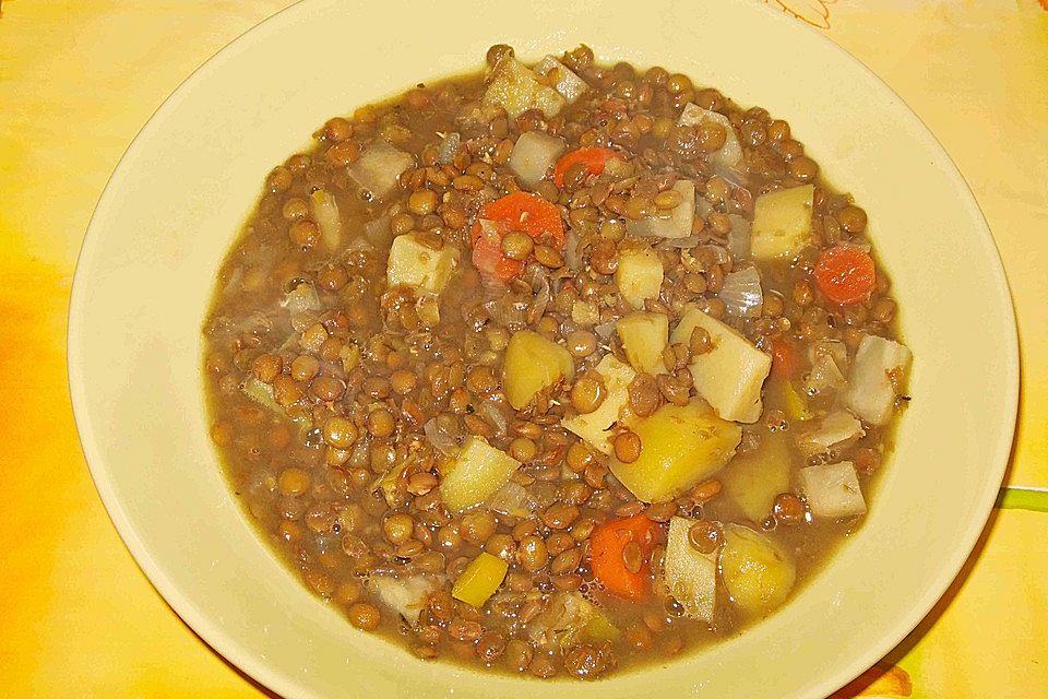 Linsensuppe mit Kasseler