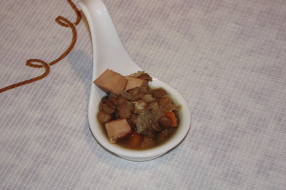 Linsensuppe mit Kasseler