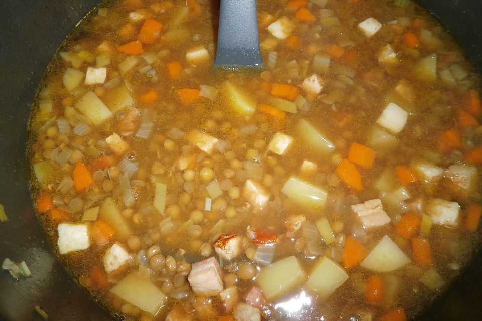 Linsensuppe mit Kasseler