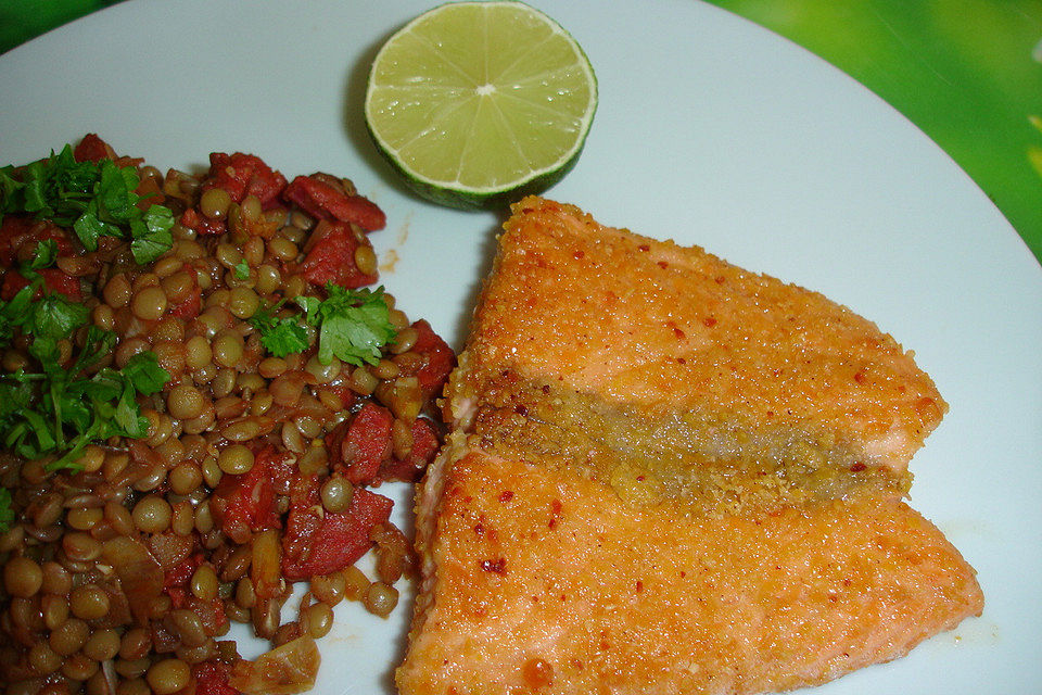 Fischfilets mit Linsenkruste