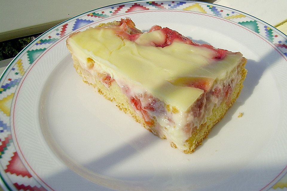 Erdbeer-Puddingkuchen vom Blech