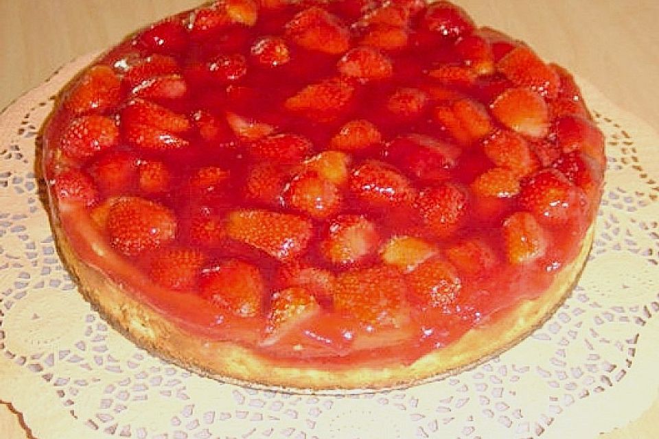 Käsekuchen mit Erdbeeren