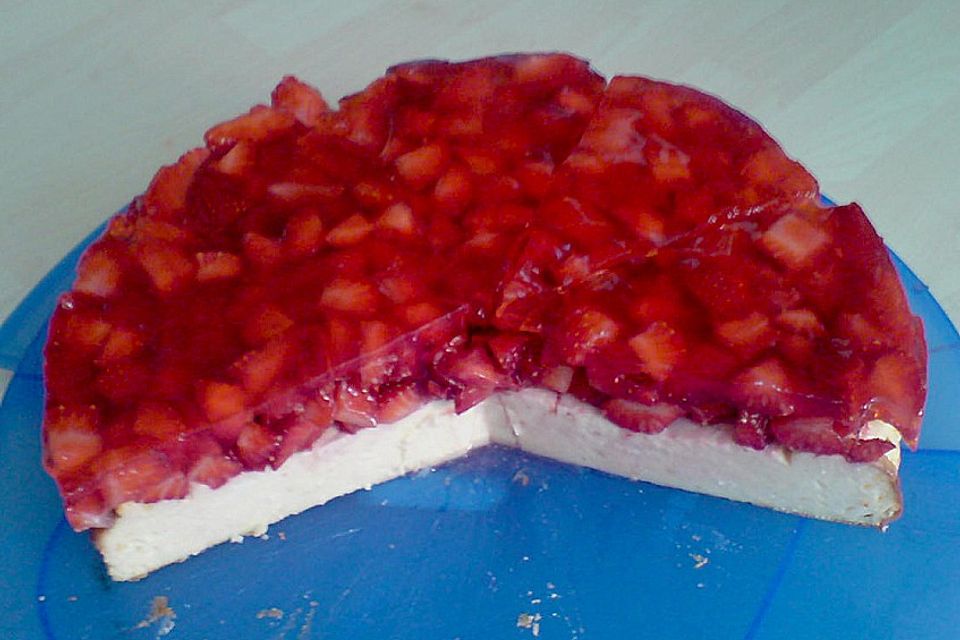 Käsekuchen mit Erdbeeren