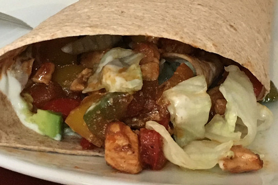 Hähnchen-Paprika-Wraps