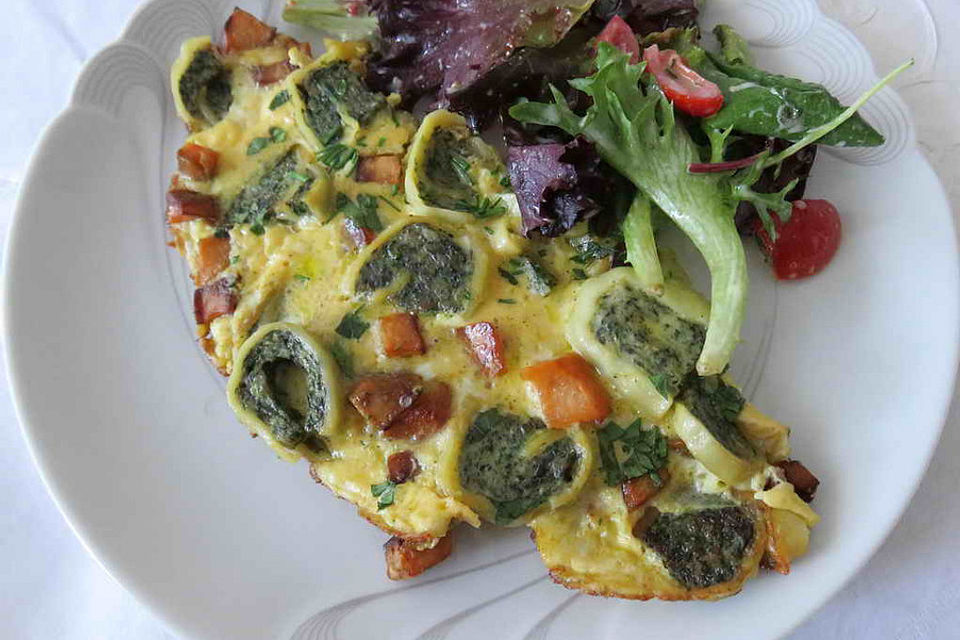 Maultaschen-Süßkartoffel-Frittata