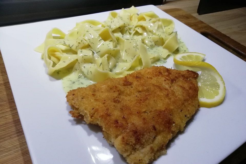 Panierte Käse-Paprika-Seelachsfilets