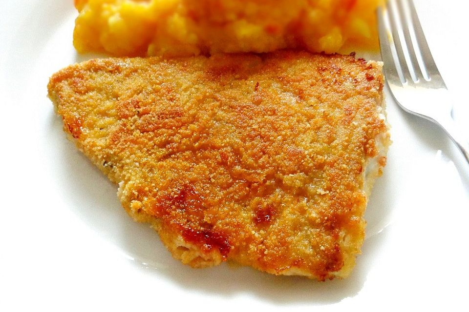 Panierte Käse-Paprika-Seelachsfilets